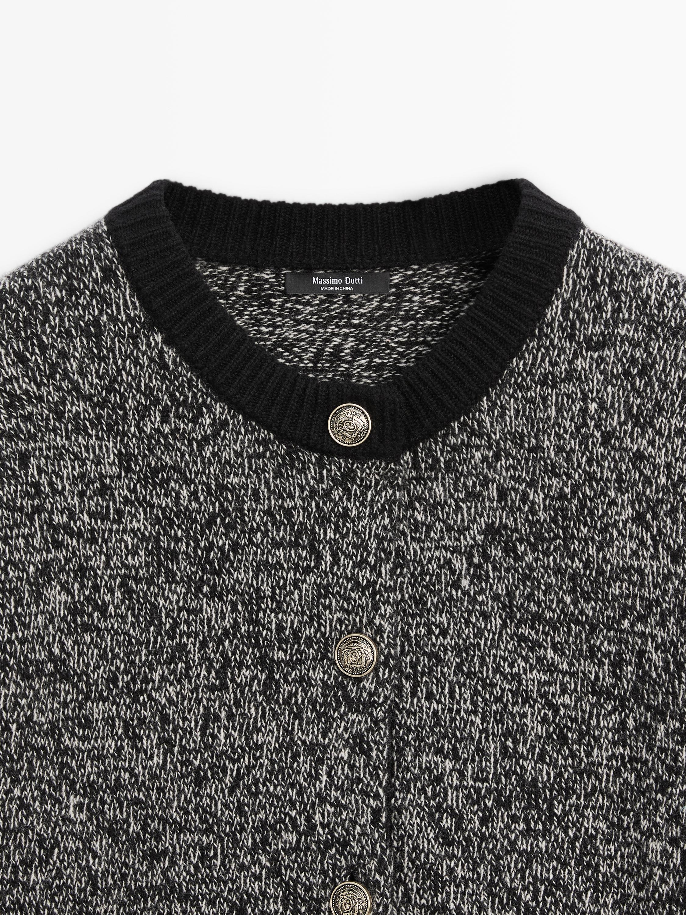 Cardigan en laine mélangée avec boutons dorés